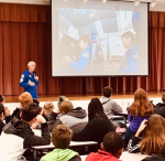 Photo of Bob Springer speaking to students