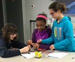Girls working on a STEM project