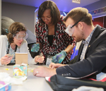 Teachers workign on science project